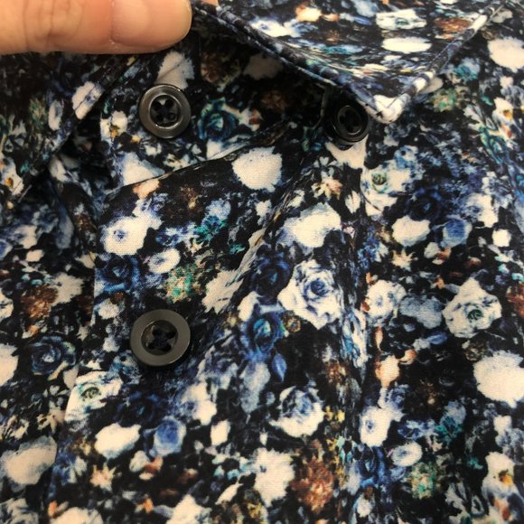 Soul of London Men's Floral Semi-Fitted Dress Shirt - Picture 6 of 8